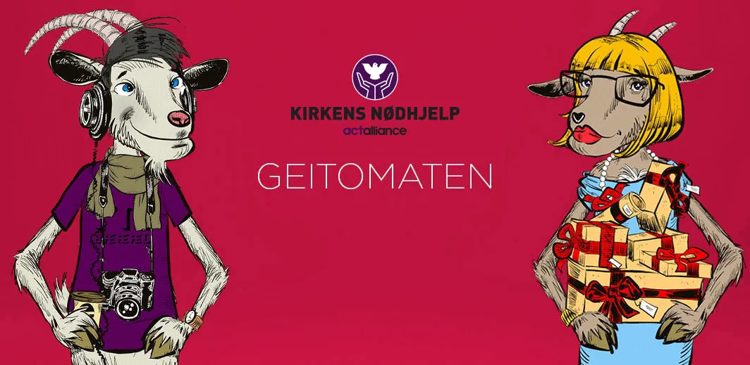 Geitomaten goat avatar generator for Norwegian Church Aid